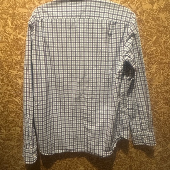 J Crew Men’s Slim Blue/Purple Check Button Down Size L - Picture 5 of 7